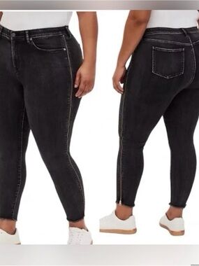 Torrid- acid wash black. Womens High-Rise Skinny Jeans